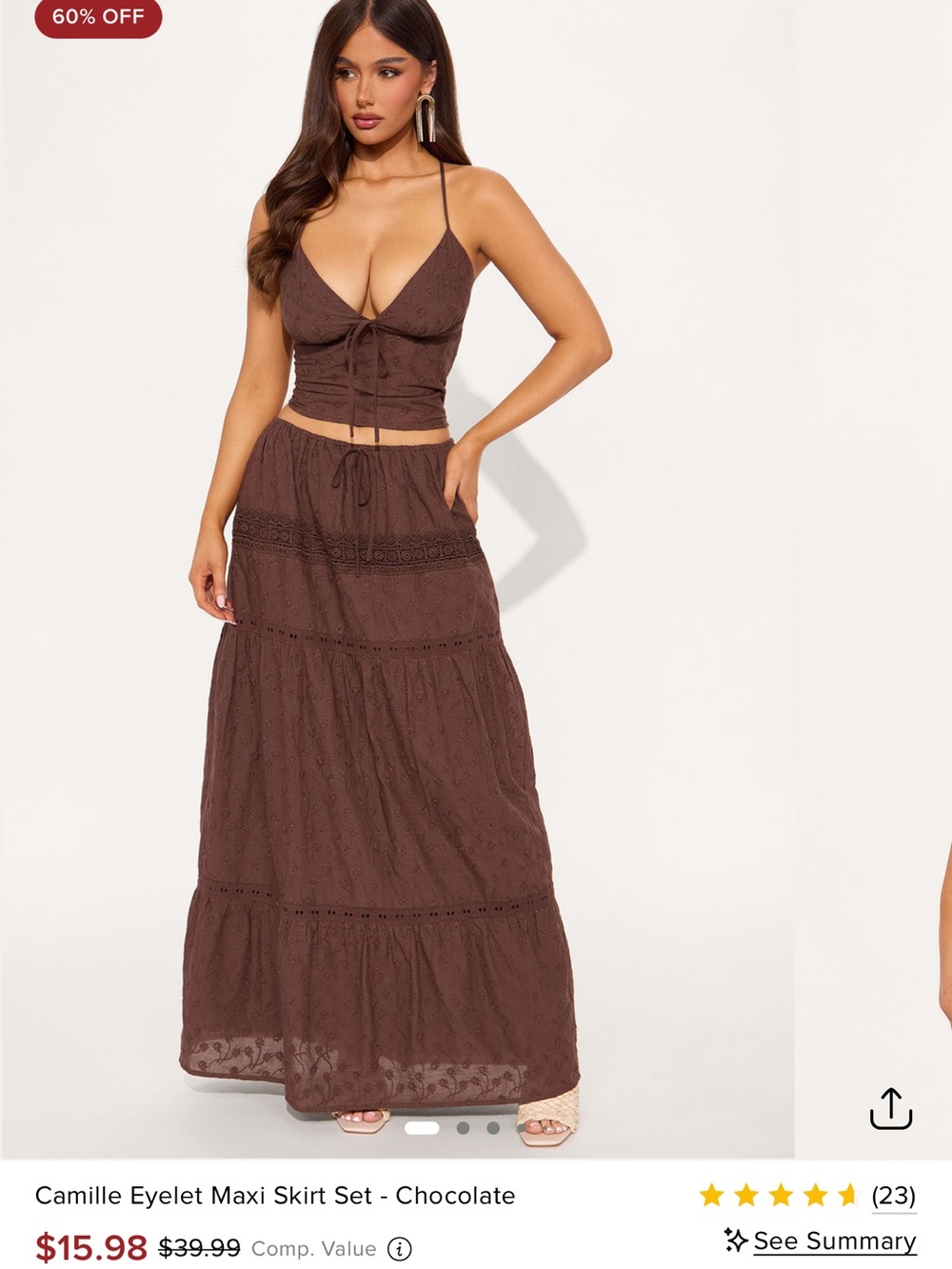 Brown matching skirt set